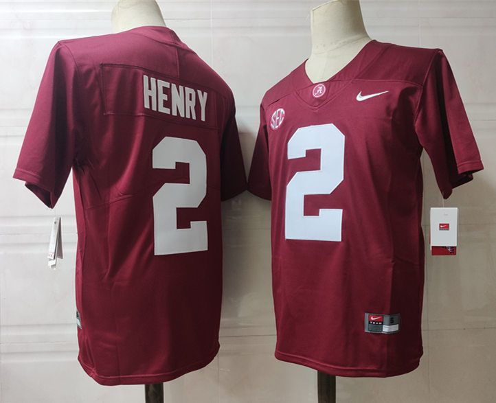 Men Alabama Crimson Tide #2 Henry Red Nike 2025 NCAA Jersey->ncaa teams->NCAA Jersey